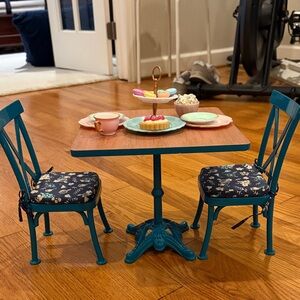 American Girl Teal Doll Dining Set with Accessories